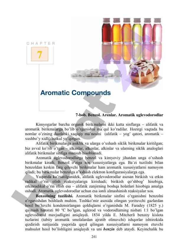 Benzol va aromatik uglevodorodlar tahlili