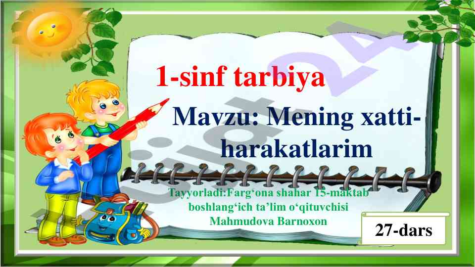 Mening xatti-harakatlarim mavzusi uchrashuvi