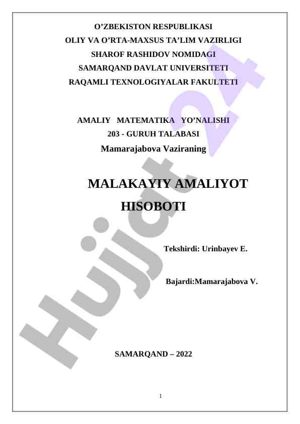 Matematik modellashtirish jarayoni tahlili