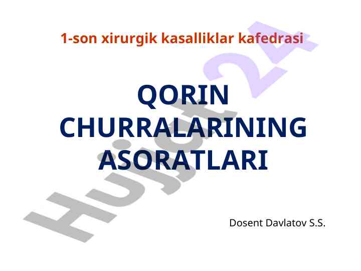 Qorin churralarining asoratlari tahlili