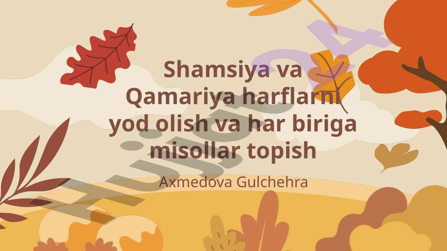 Shamsiya va qamariya harflarining o'ziga xos xususiyatlari
