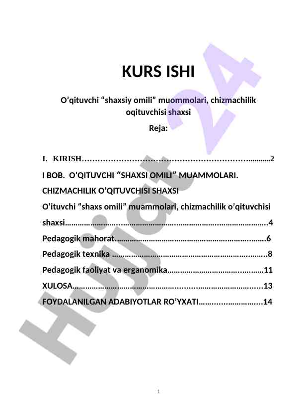 O‘qituvchi shaxsiy omili muammolari chizmachilikda