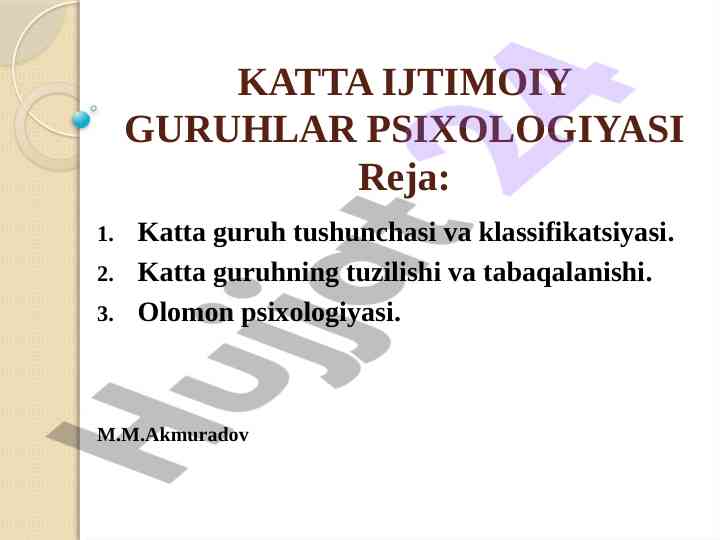 Katta ijtimoiy guruhlar psixologiyasi