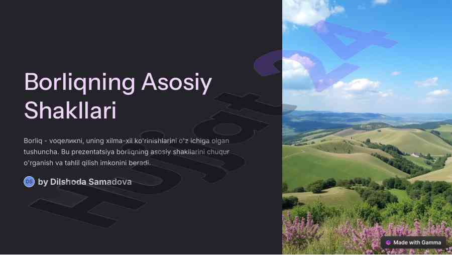 Borliqning asosiy shakllari: tahlil va tasnif