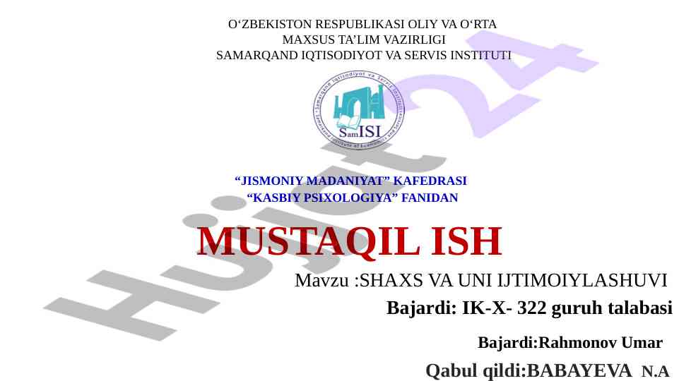 Kasbiy psixologiya fanining asosiy maqsadlari
