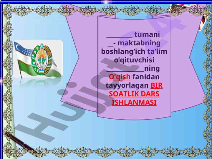 Kichik vatan mavzusidagi dars ishlanmasi