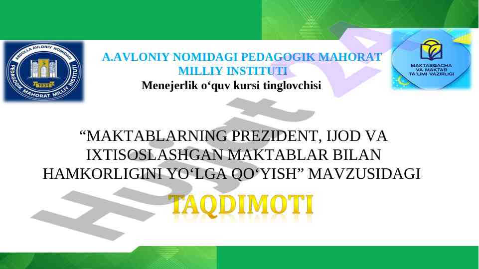 Prezident maktablari va ta'lim tizimlari