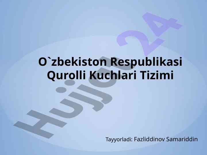Oʻzbekiston respublikasi qurolli kuchlari tizimi