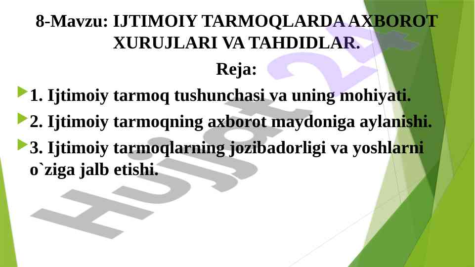Ijtimoiy tarmoqlarda axborot xurujlari va tahlil