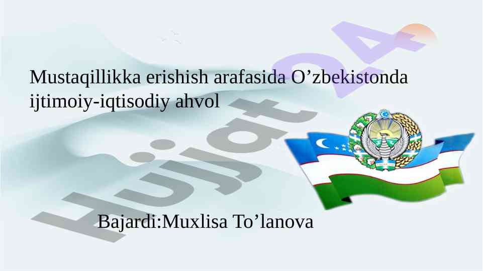 Mustaqillikka erishish arafasida O’zbekistonda ijtimoiy-iqtisodiy ahvol
