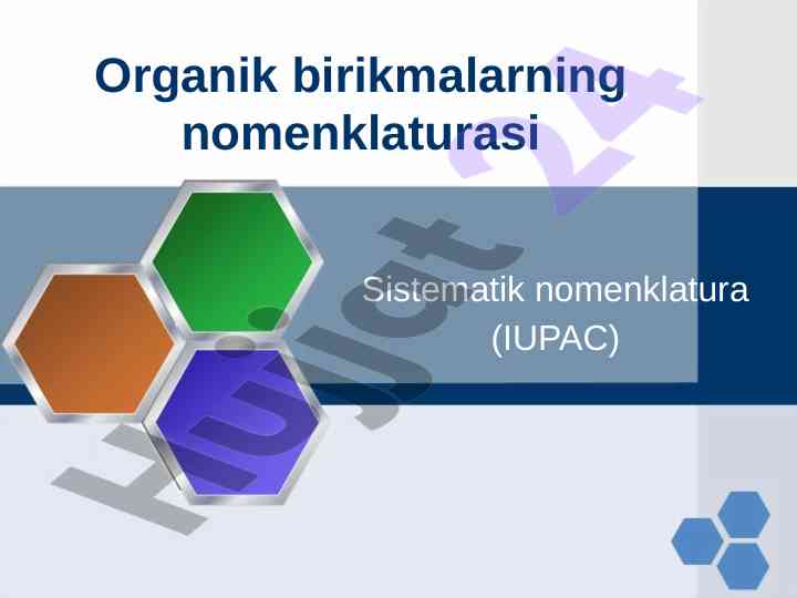 Organik birikmalarning nomenklaturasi tahlili
