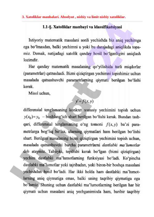 Chats ni yechishning aniq metodlari va usullari
