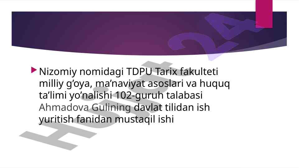 Nutqning to'g'riligi va aniqligi haqida mustaqil ish
