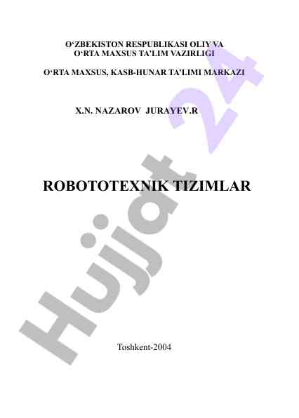 Robototexnik tizimlar o‘quv qo‘llanmasi