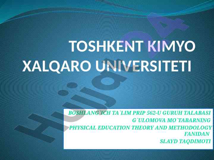 Voleybol o‘yinlari texnikasi va taktikasi taqdimoti