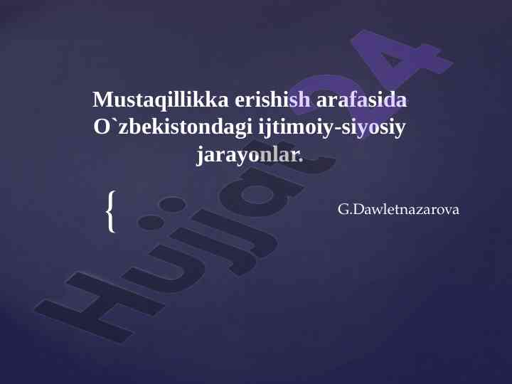 O'zbekiston ijtimoiy-siyosiy jarayonlari inqirozlari