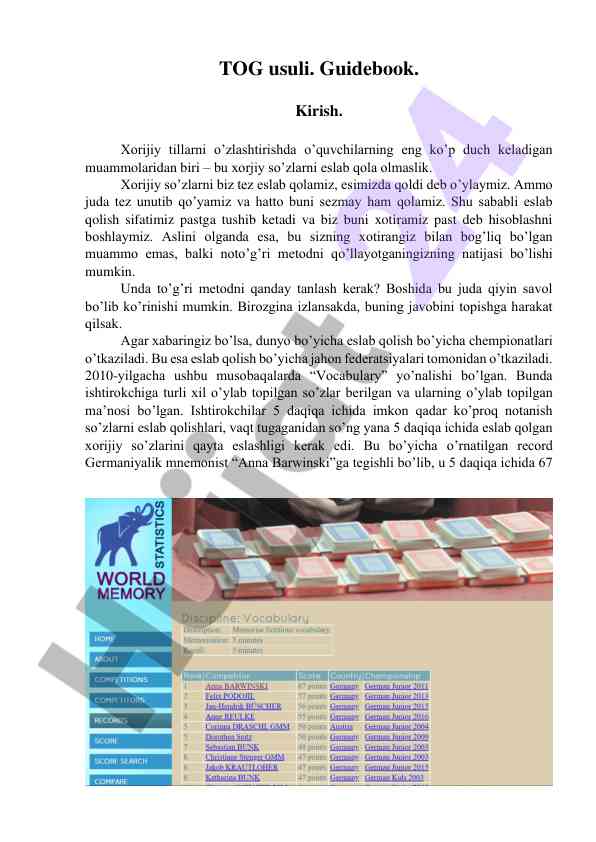 Xorijiy so'zlarni eslab qolish usullari