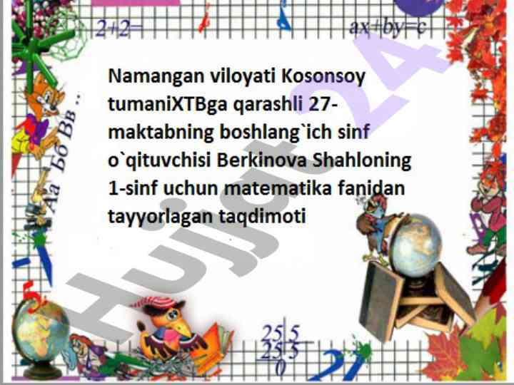 Matematik diktant va mashqlarni yechish tartibi