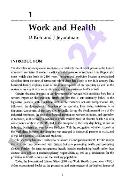 Occupational medicine development and historical context