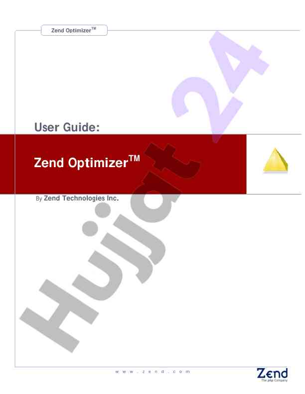 Zend optimizer user guide for efficient web development