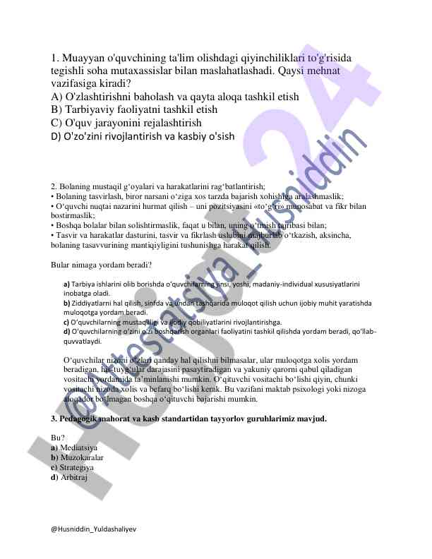 O'quvchilarning ta'limdagi qiyinchiliklari