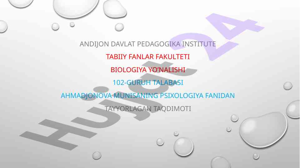 Go’daklik psixologiyasi va yangiligi