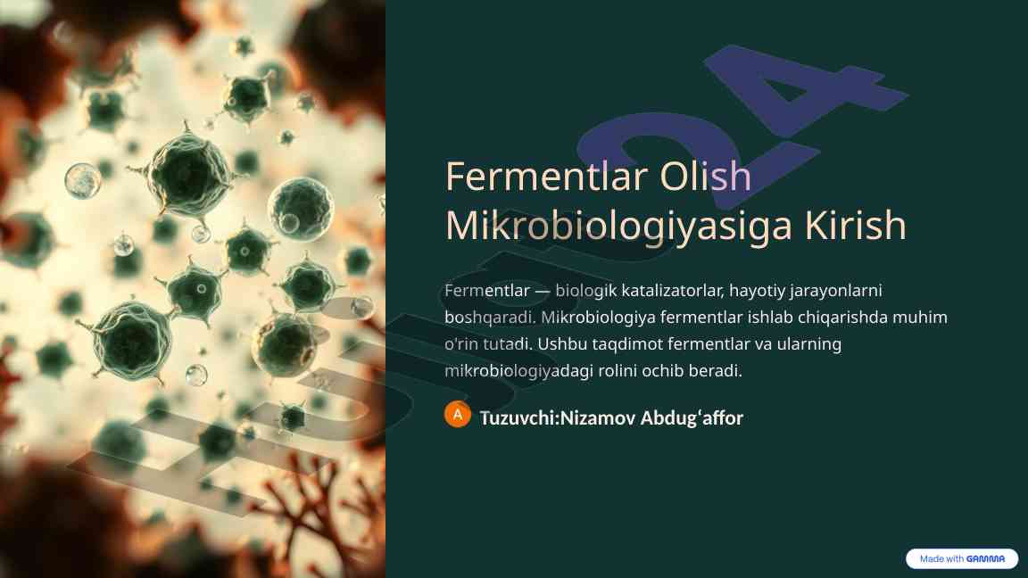 Fermentlar olish mikrobiologiyasiga kirish