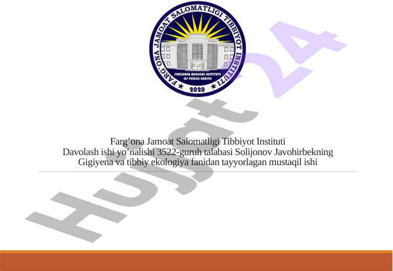 Organizatsiya qilish qoida va gigiyenik talablar