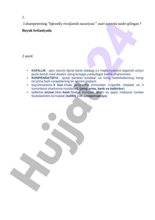 Iqtisodiy rivojlanish nazariyasi va kafillik tushunchalari