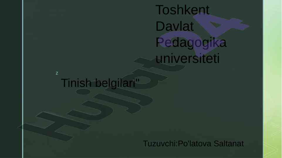 Hujjatlarda tinish belgilarining ishlatilishi