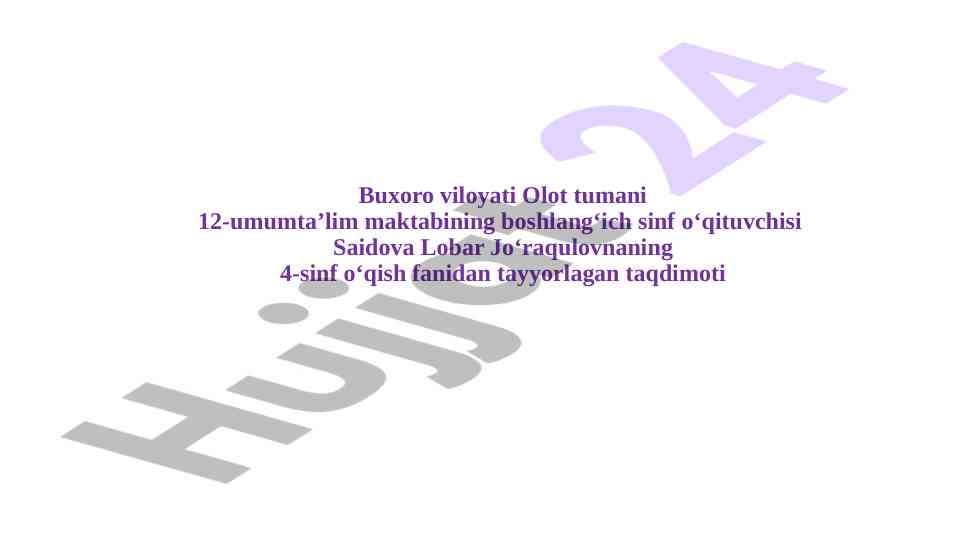 Qor odamning sovg‘asi mavzusida taqdimot