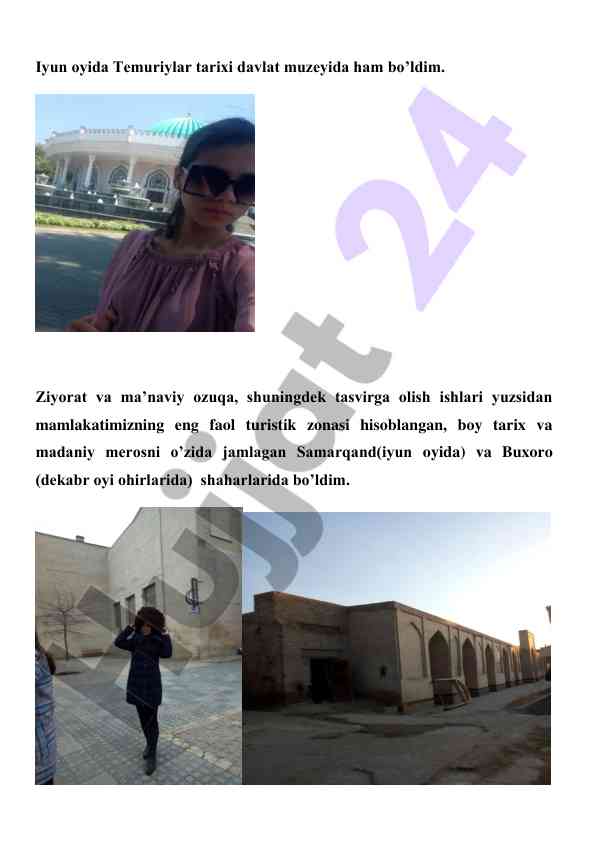O'zbekiston tarixi muzeyida sayohat va tasvirga olish