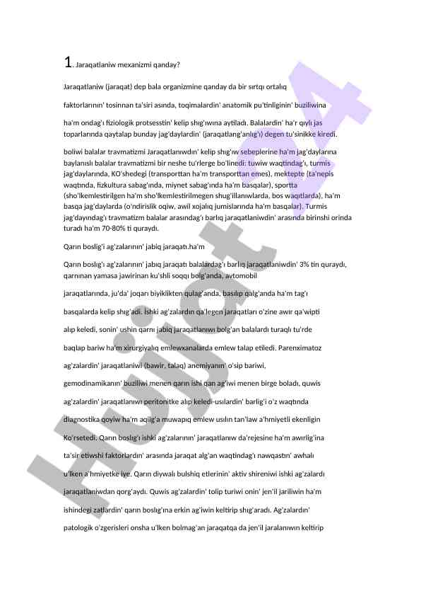 Jaraqatlaniw mexanizminin asosiy qaydaları