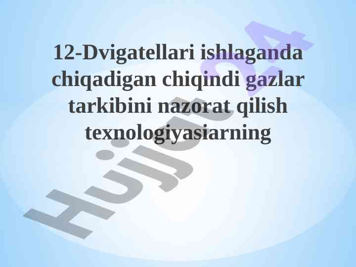 Chiqindi gazlar tarkibini nazorat qilish texnologiyalari