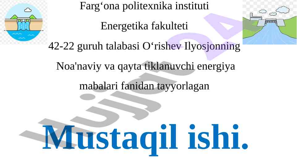 Noa'naviy va qayta tiklanuvchi energiya mabalari