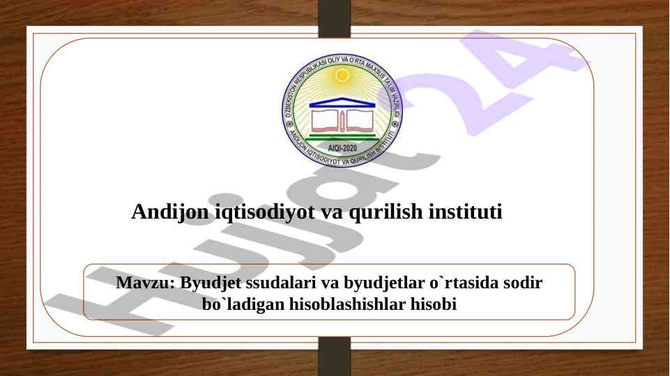 Byudjet ssudalari va hisoblashishlar hisobi
