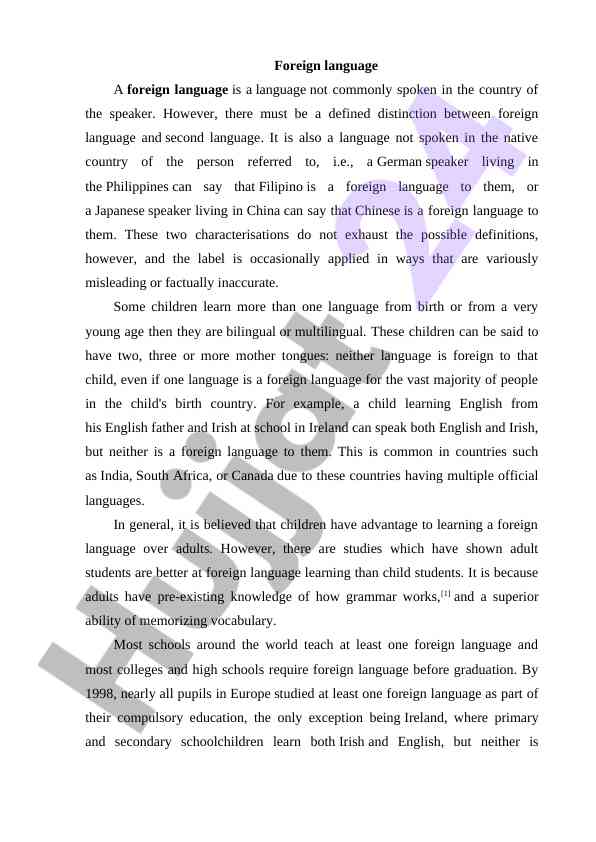 Chet tillar va bilingualizm tushunchalari