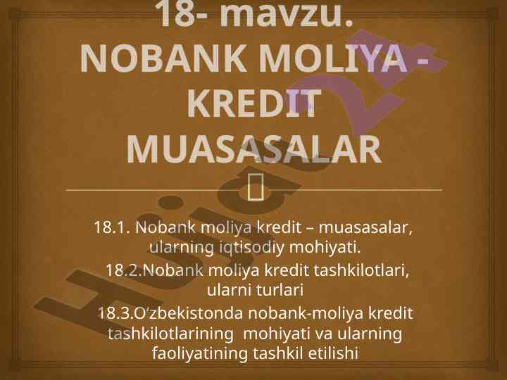 Nobank moliya kredit tashkilotlari haqida ma'lumotlar