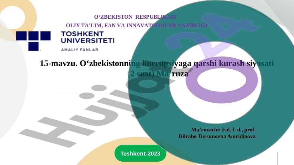 O‘zbekistonning korrupsiyaga qarshi kurash siyosati