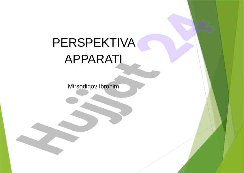 Perspektiva apparati va ko'z nuqtasi asoslari