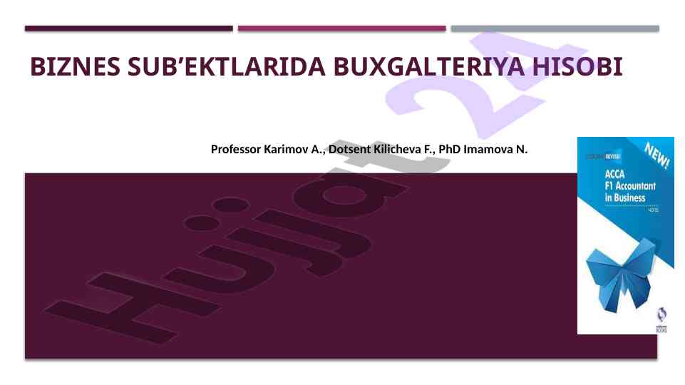 Buxgalteriya hisobi va mikroiqtisodiy omillar