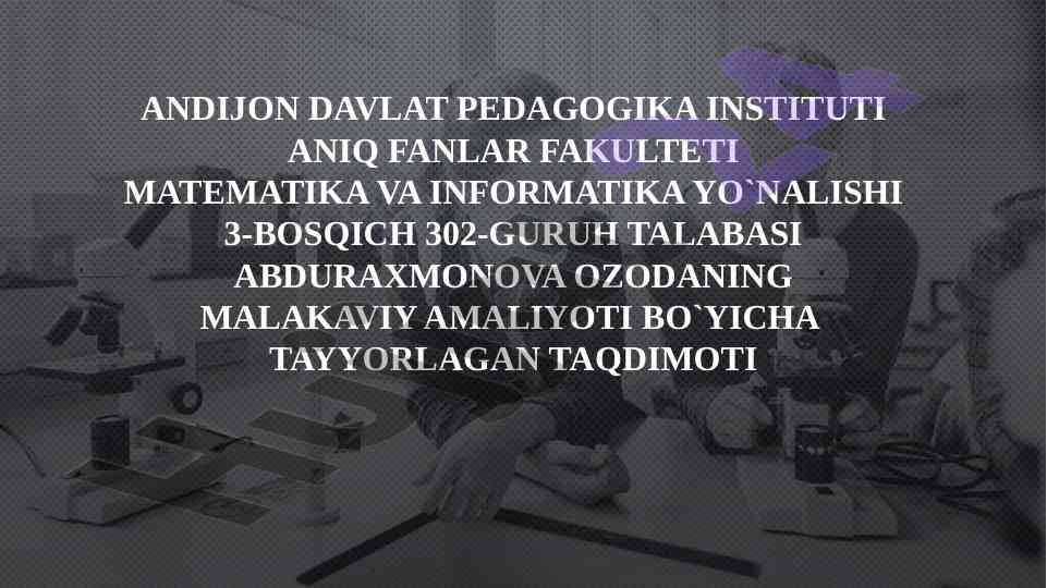 Matematika va informatika yo`nalishi taqdimoti