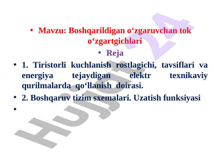 Boshqarildigan o‘zgaruvchan tok o‘zgartgichlari