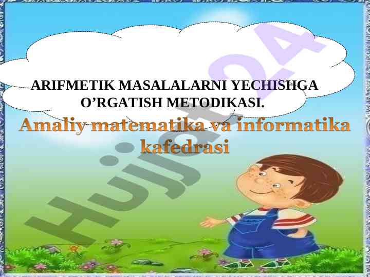 Arifmetik masalalarni yechishga o'rgatish metodikasi