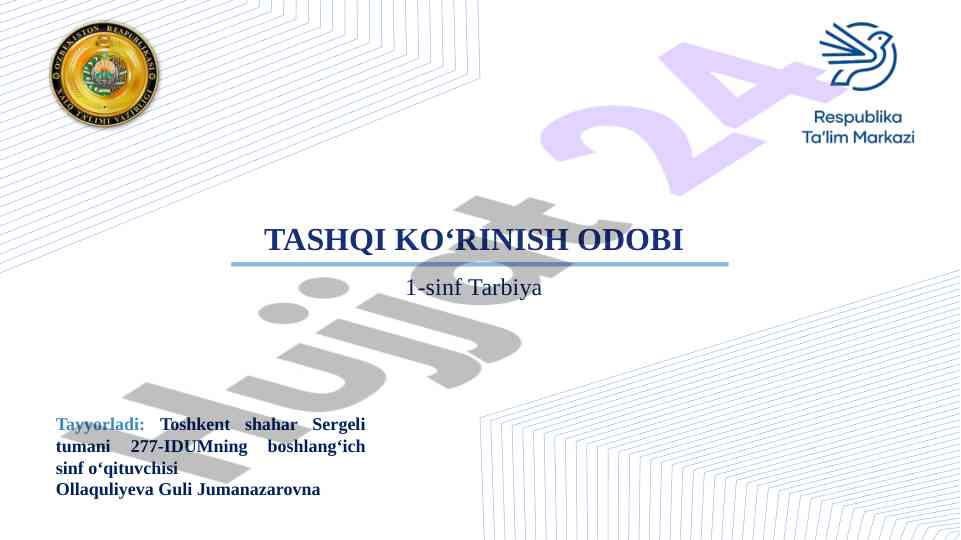 Tashqi ko‘rinish o‘qituvchi mashqi bo‘yicha tavsiyalar