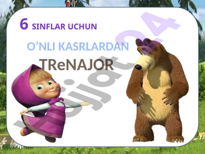 Onli kasrlardan trenajor qo'llanma
