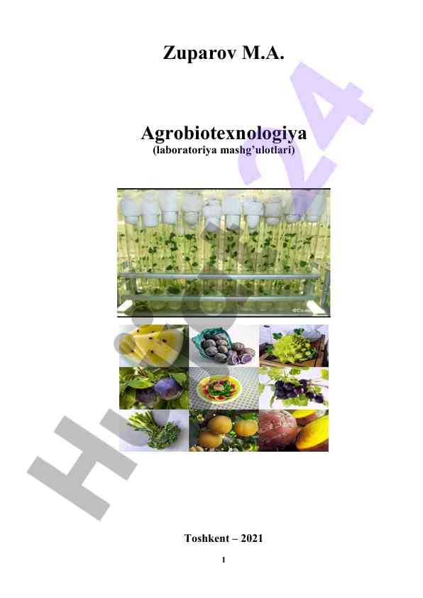 Agrobiotexnologiya laboratoriya mashg'ulotlari qo'llanmasi