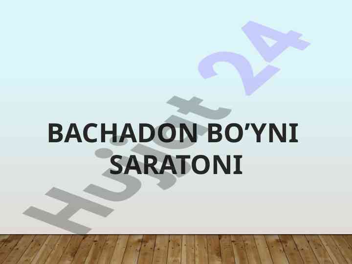 Bachadon bo’yni saratonining tahlili va tasnifi