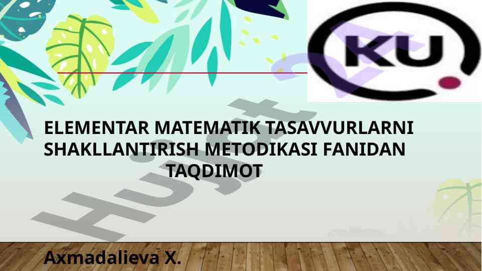 Elementar matematika tasavvurlarni shakllantirish
