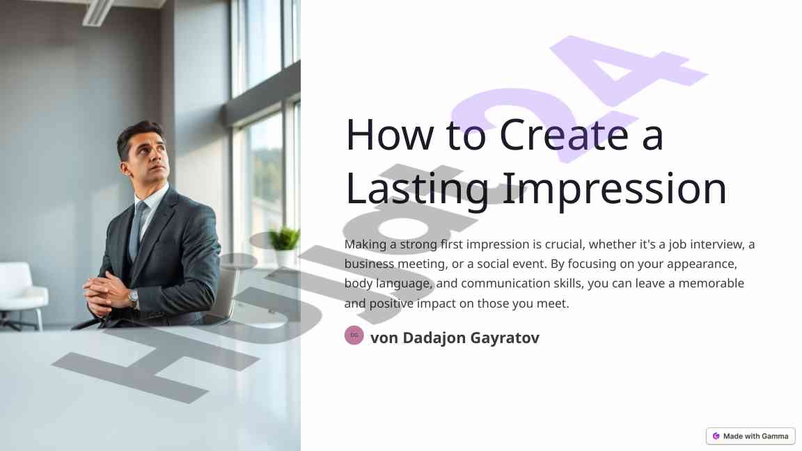 How to create a lasting impression in professional settings